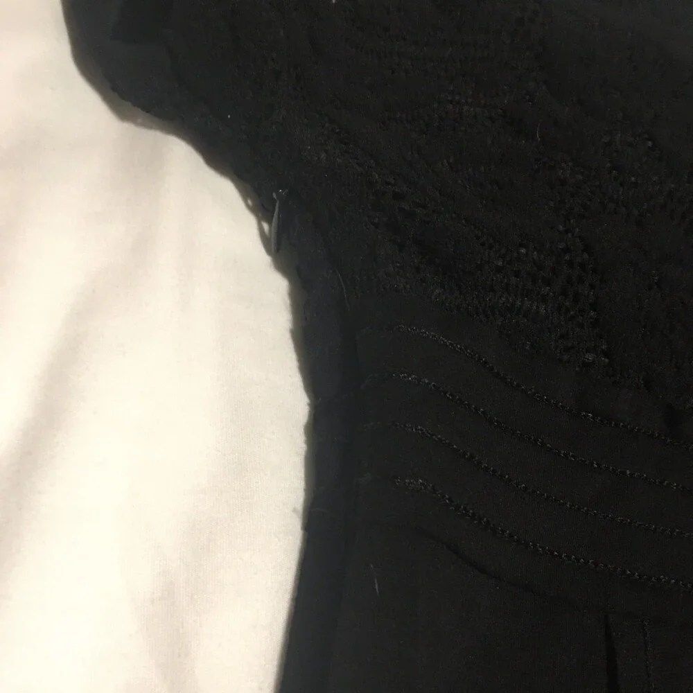 Studio M by Max Studio dress Womens Medium black mini lace top Leon Max Edition - Picture 7 of 7